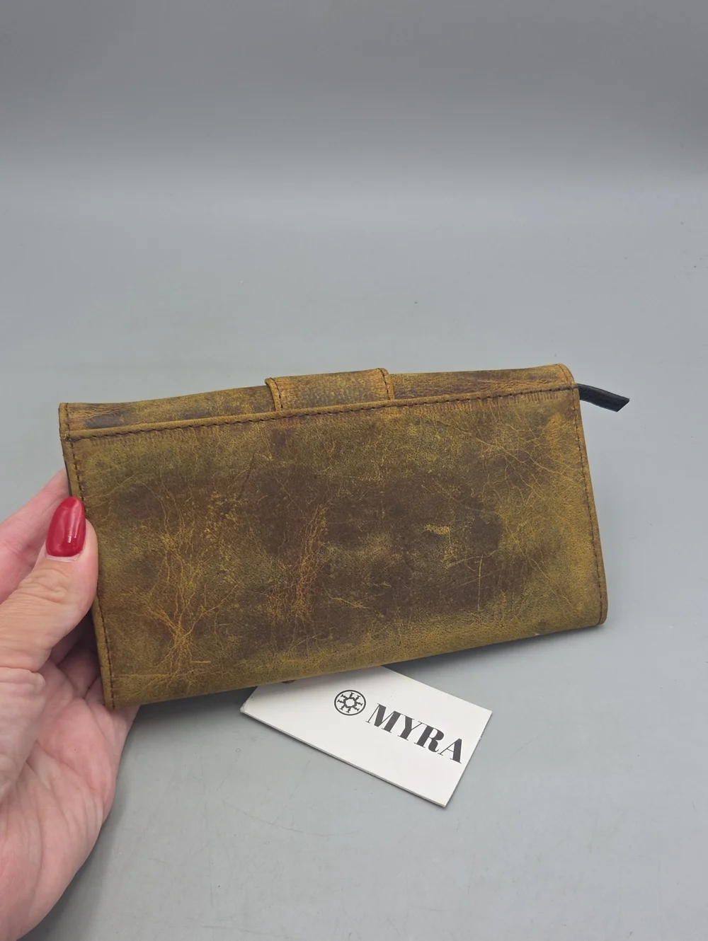 Myra Just4Me distressed leather wallet New NWT